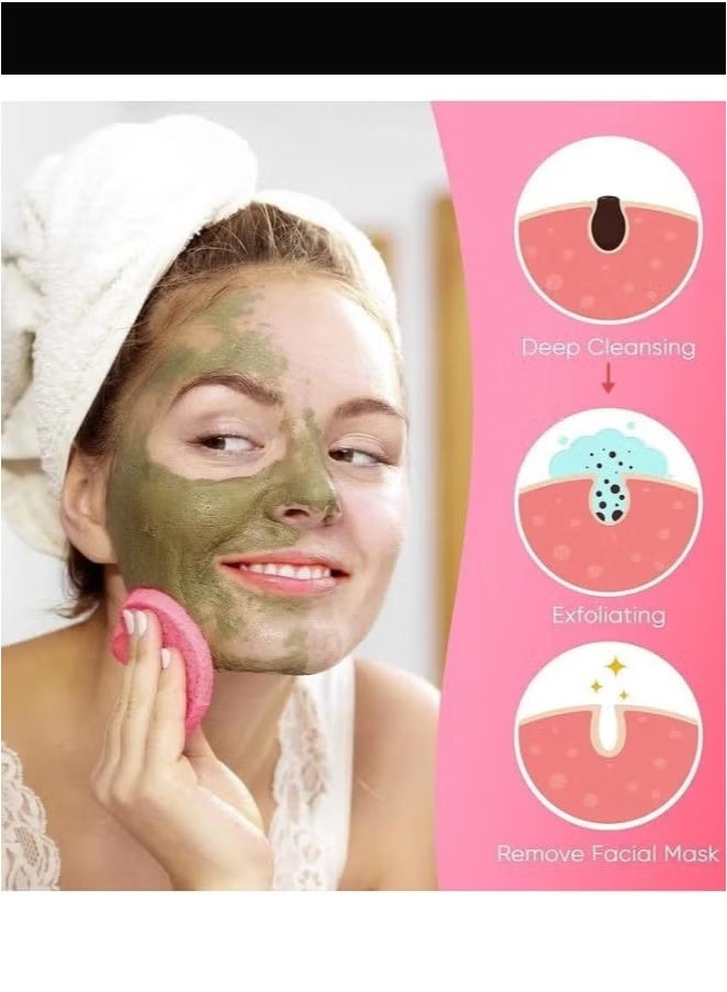 Heart Shaped Exfoliating Cleansing Sponge, Makeup Remover, Face Washing Sponge Pads - 20 pcs - Image 5