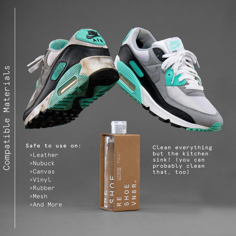 Reshoevn8r Shoe Cleaning Solution, 8 oz - Sneaker Cleaner & Shoe Care for Canvas, Leather, Mesh, Suede, White, & Nubuck Shoes - Shoe Cleaner Sneakers Kit Solution in Easy-to-Use Bottle - 60-100 Uses - Image 3