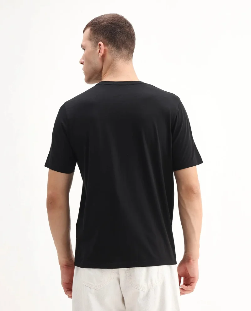 Rare Rabbit Men's Regular Fit Graphic Print T-Shirt