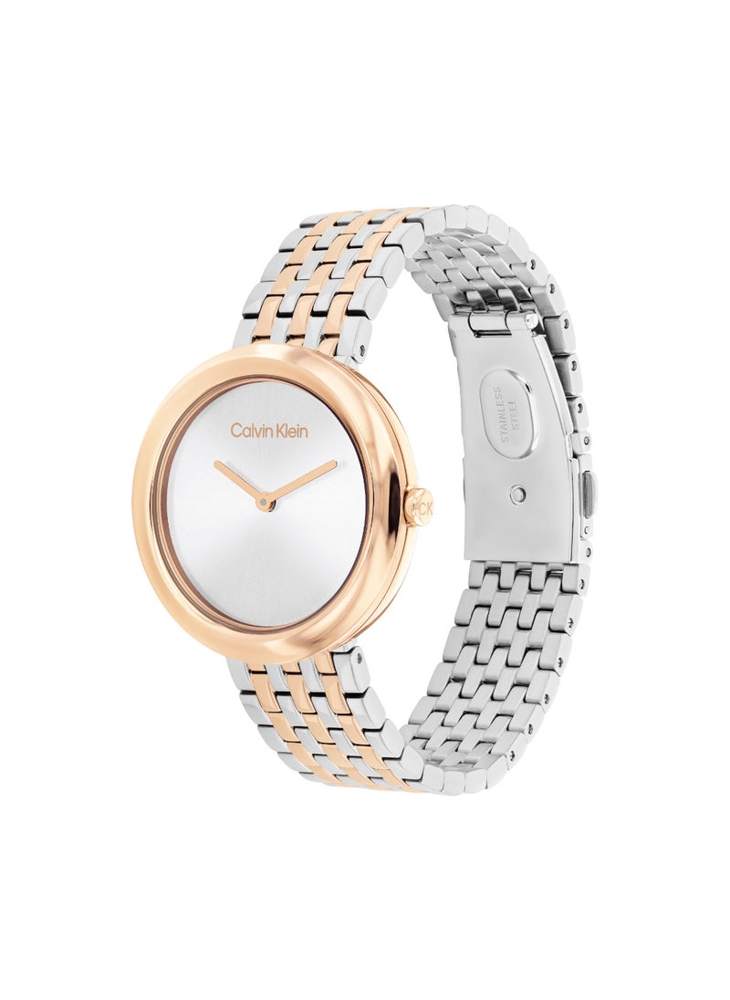 CALVIN KLEIN CALVIN KLEIN ROUND ANALOG WOMEN'S WHITE CASE WATCH - 25100070  - Image 1
