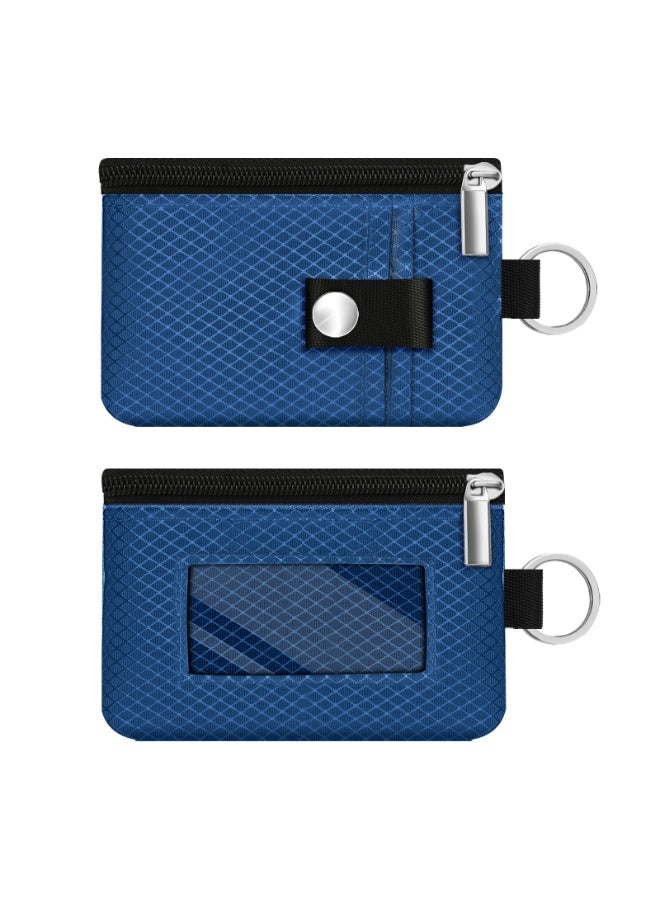 Minimalist RFID Blocking Small Wallet with ID Window,WaterResistant Zip Id Case Wallet with Lanyard Keychain for Cards,Cash,Travel,Women,Men - Image 3