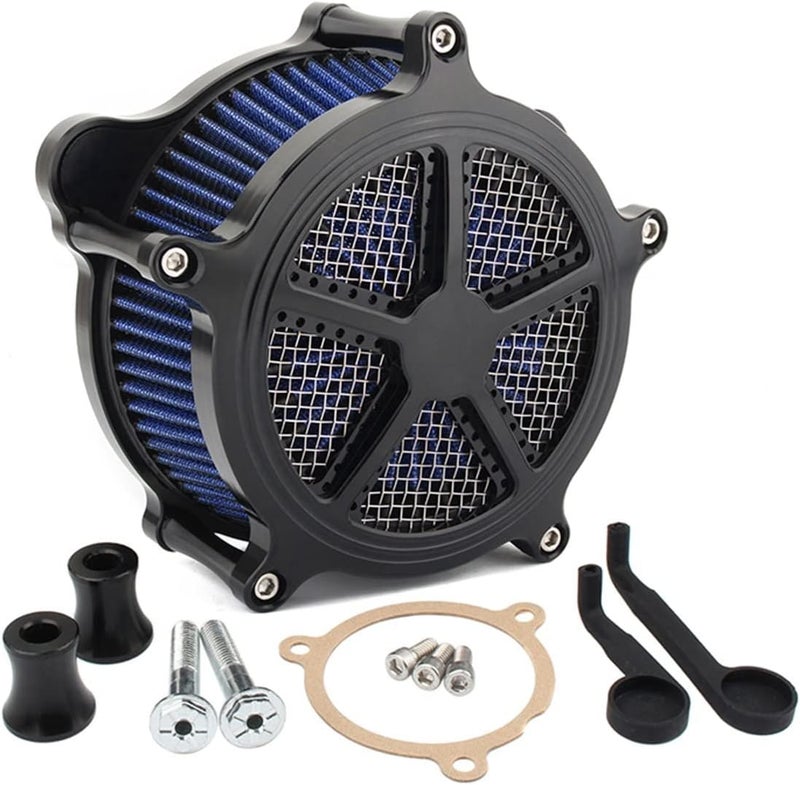 Wivplex Black Motorcycle CNC Air Cleaner Intake Filter - Image 1
