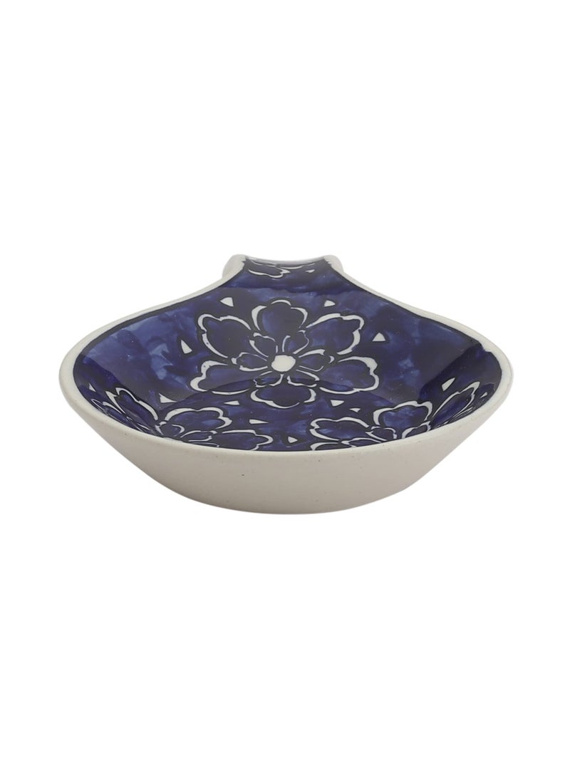 miah decor Miah Décor Handpainted Ceramic Spoon Rest Blue | Large Utensil Holder for Kitchen Counter & Stove | Microwave & Dishwasher Safe | Food Grade, Scratch Resistant Ladle & Spoon Stand - Image 4