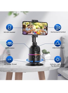 ELTRAZONE 360° Rotation Smart Phone Holder with Auto Face Tracking – Gesture Control, No App Needed for Vlogging, Streaming, TikTok, and Video Shooting, Universal Compatibility  - Image 2