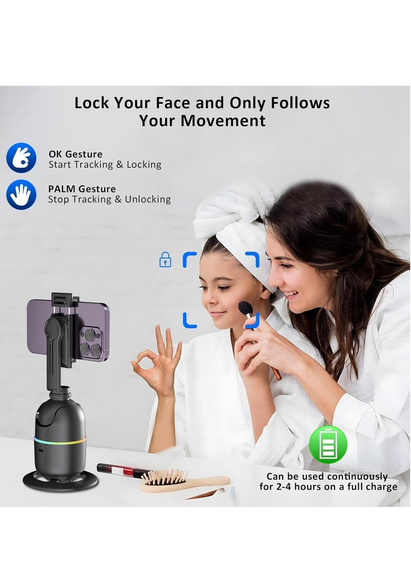 ELTRAZONE - 360° Rotation Smart Phone Holder with Auto Face Tracking – Gesture Control, No App Needed for Vlogging, Streaming, TikTok, and Video Shooting, Universal Compatibility - Image 1
