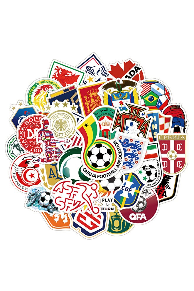 39Pcs Football Stickers Soccer Balls DIY Waterproof Stickers Skateboard Motorcycle Suitcase De