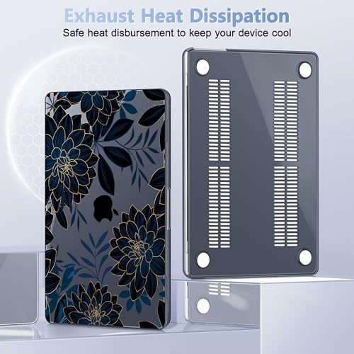 May Chen for M5 MacBook Air 13.6 Inch Case 2026 2025 2024-2022 Release M5 A3449 M4 A3240 M3 A3113 M2 A2681, Plastic Hard Shell Case for MacBook Air 13.6" with Retina Display, Luxury Dahlia - Image 5