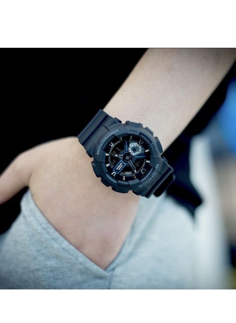 CASIO - G Shock Casio Watch for Men Analog-Digital World Time Black Dial GA-110-1B - Image 1