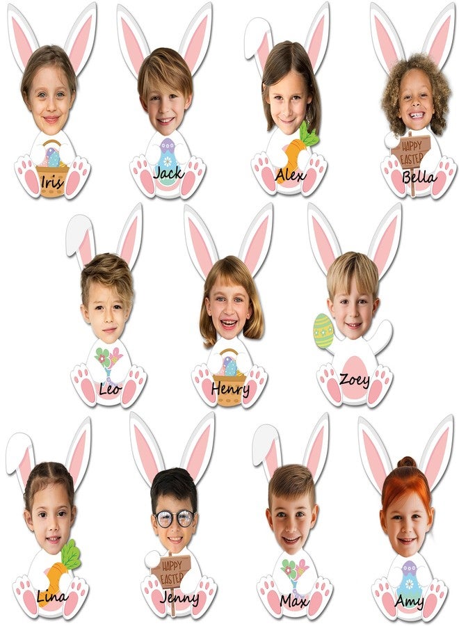 Lonfliness 60Pcs Easter Bunny Paper Cutouts Bulletin Board Decorations White Rabbit DIY Photo Picture Crafts Cutouts Happy Spring Bunny Classroom Supplies for Kids School Chalkboard Home Birthday Wall Decor - Image 1