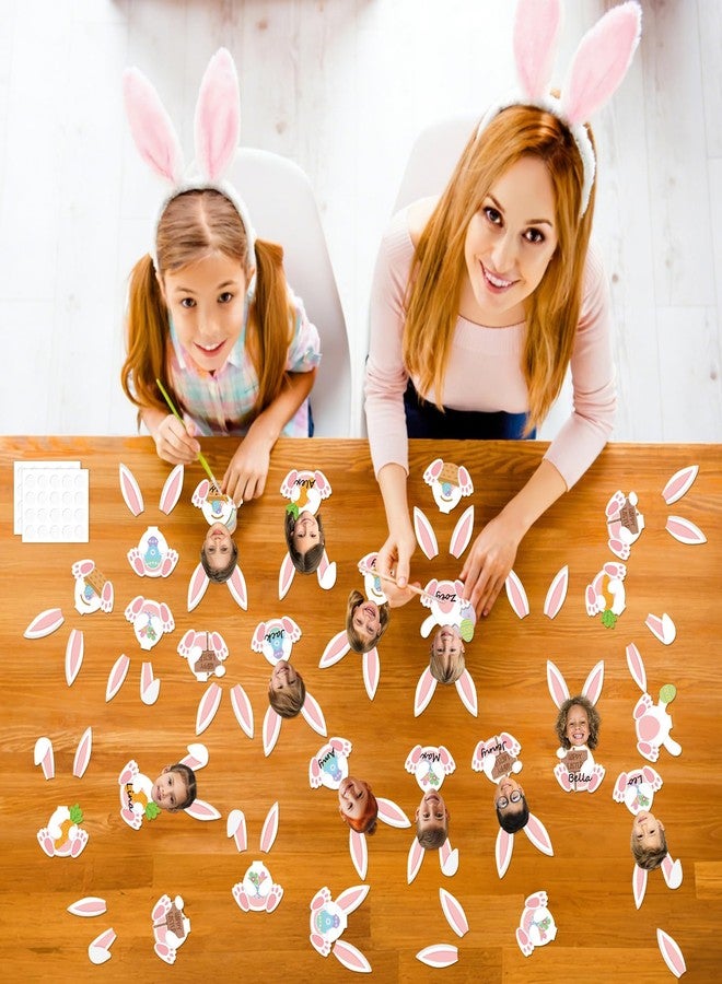 Lonfliness 60Pcs Easter Bunny Paper Cutouts Bulletin Board Decorations White Rabbit DIY Photo Picture Crafts Cutouts Happy Spring Bunny Classroom Supplies for Kids School Chalkboard Home Birthday Wall Decor - Image 5
