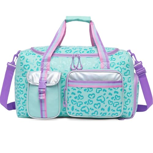 Oruiji Kids Duffle Bag Girls Women Travel Bag Gifts Overnight Bags for Girls Women Dance Sleepover Bags for Kids with Shoes Compartment - Image 1
