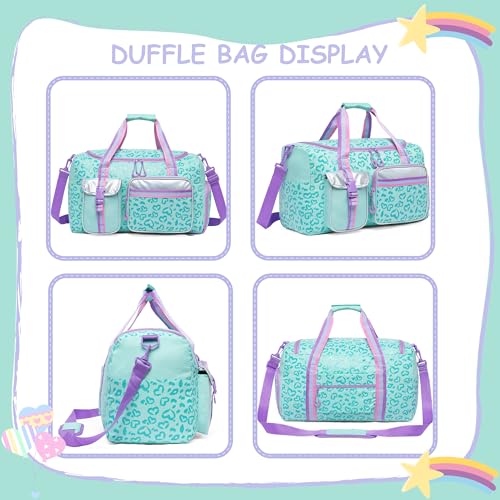 Oruiji Kids Duffle Bag Girls Women Travel Bag Gifts Overnight Bags for Girls Women Dance Sleepover Bags for Kids with Shoes Compartment - Image 3