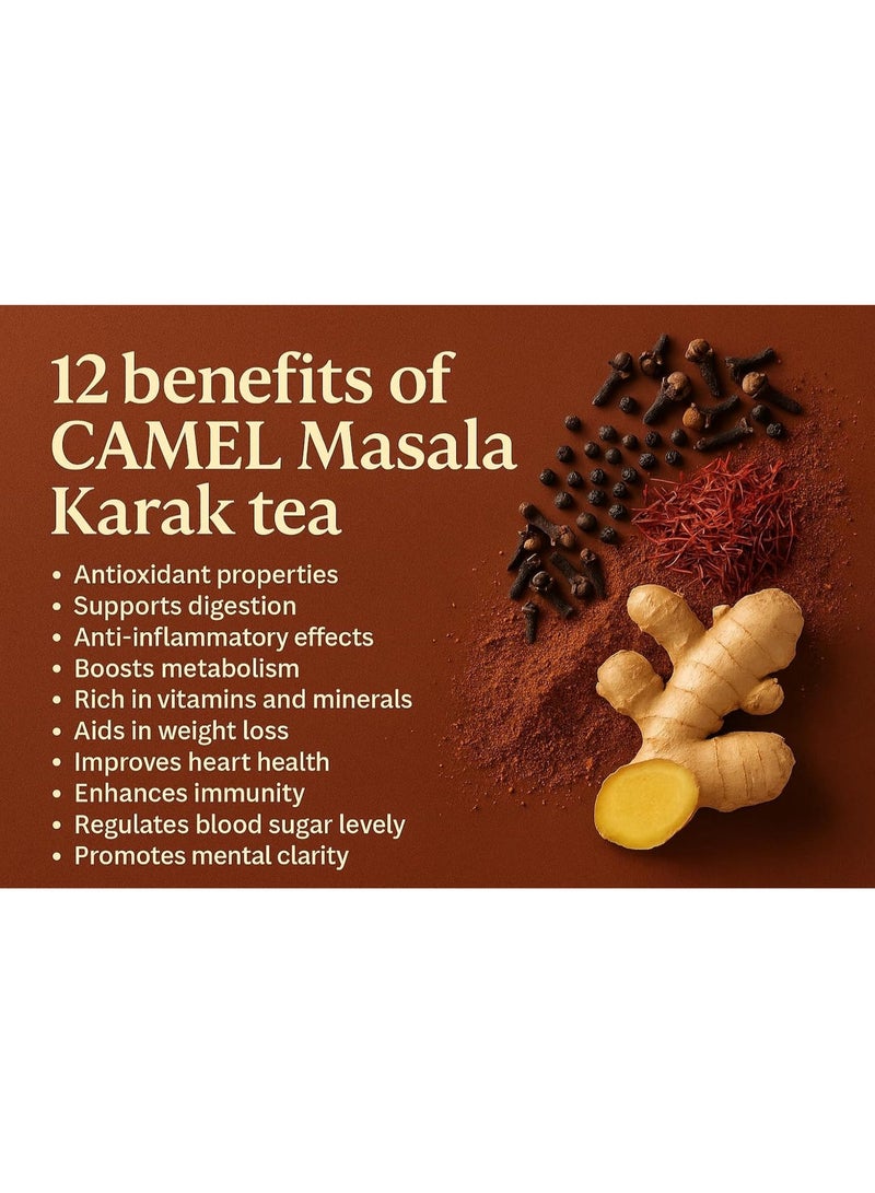 Camel Instant Premix Karak Tea With Masala- 25pcs - Image 3