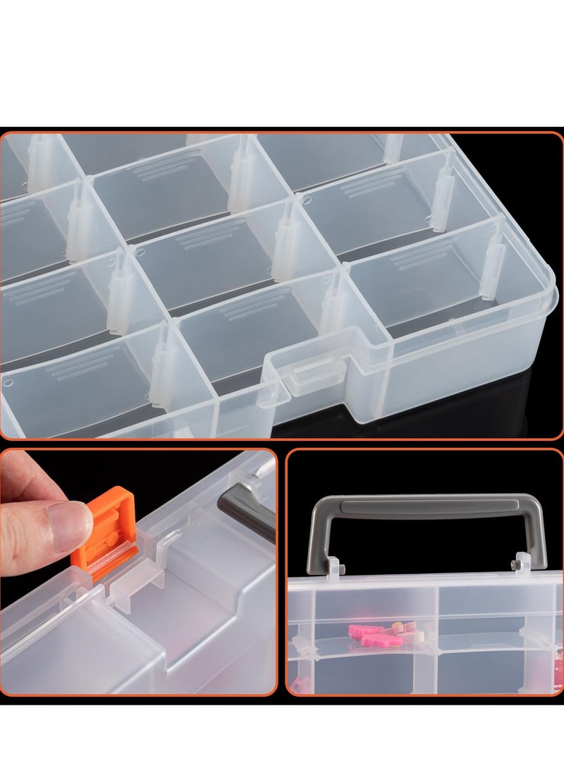 Excefore - Multipurpose Plastic Storage Box - 48 Compartments Organizer with Customizable Dividers for Jewelry, Crafts, and Small Items, Plastic Compartment Craft Box, Jewelry Storage Box with Adjustable Space - Image 1