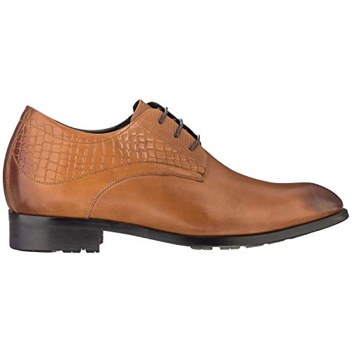 CALTO Height Increasing Elevator Shoes 3 Inches Taller - Light Tan Leather Dress Shoes - Men Invisible Elevated High Heels Oxfords A329013 - Size 9 D(M) US - Image 2