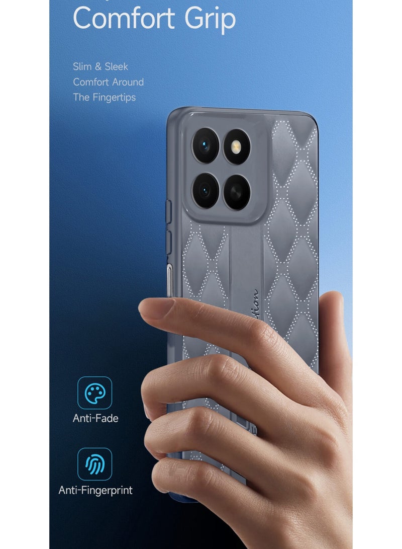 دبليو تيك غطاء خلفي لموبايل Honor X6c 4G بحساسية جلدية مع تصميم أنيق ومظهر مطفي وشعور ممتاز - رمادي - Image 2