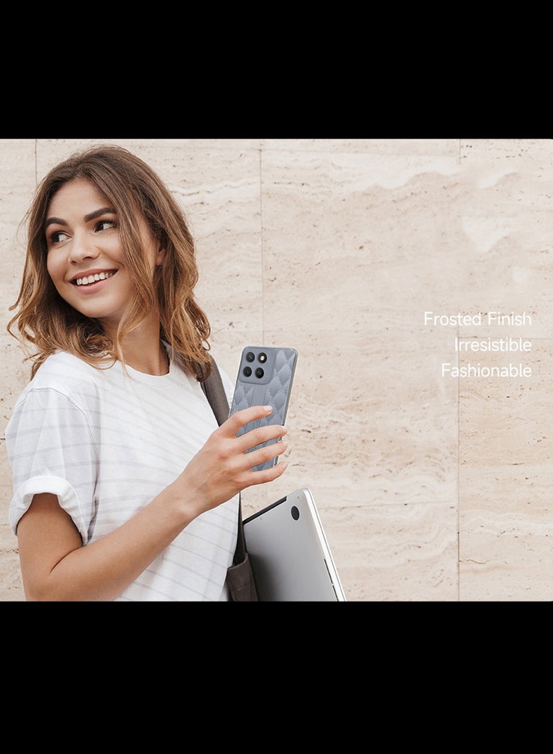 دبليو تيك غطاء خلفي لموبايل Honor X6c 4G بحساسية جلدية مع تصميم أنيق ومظهر مطفي وشعور ممتاز - رمادي - Image 5