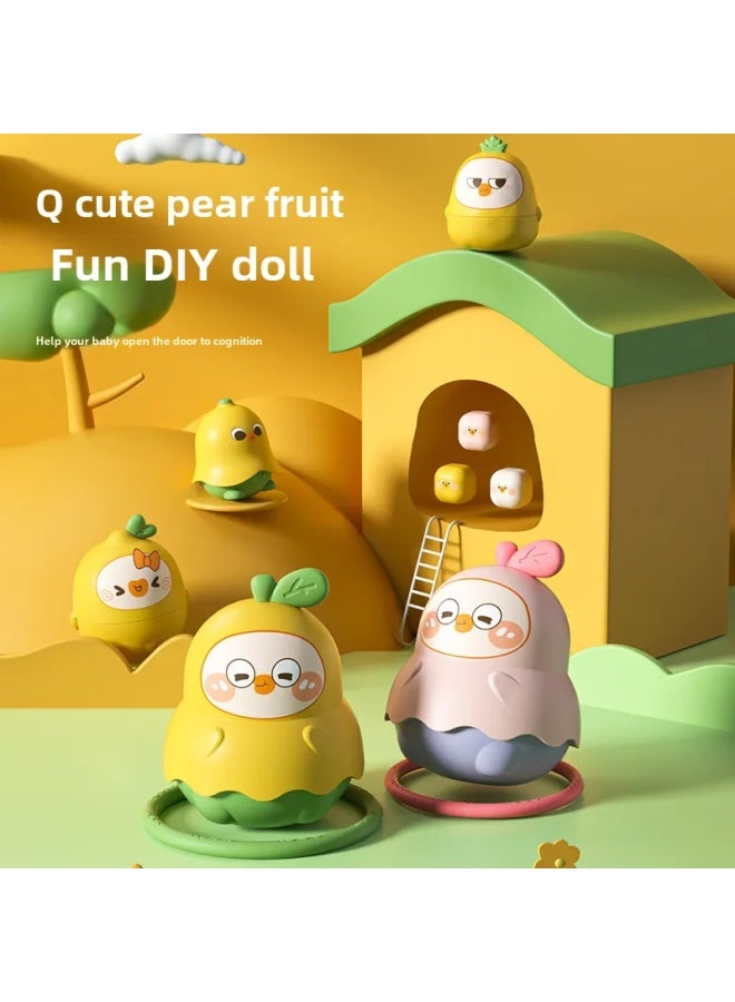 Russian Doll 5 Layer Educational Toys Creative Fun Stacking Game Diy Circle Doll Women's Kids Plaything Gift Box-Color:Pink-DIY Doll