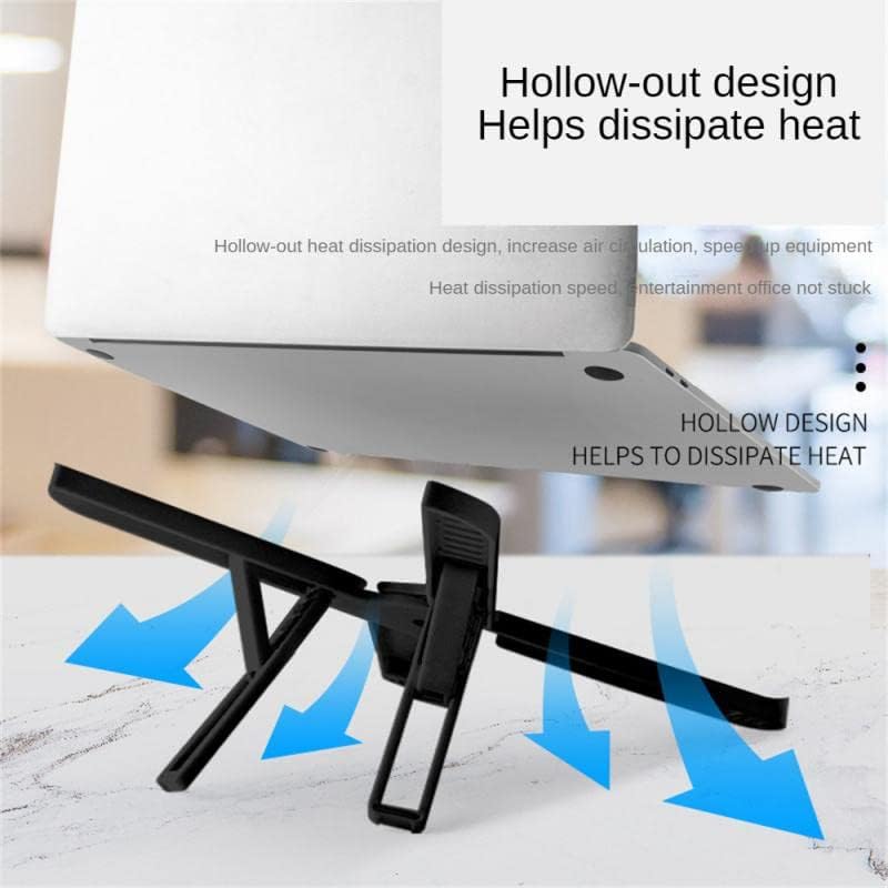 Laptop Stand Portable Foldable Laptop Stand, X-Shaped Free Adjustable Laptop Cooling Bracket for Desk Notebook Holder(Black) - Image 3