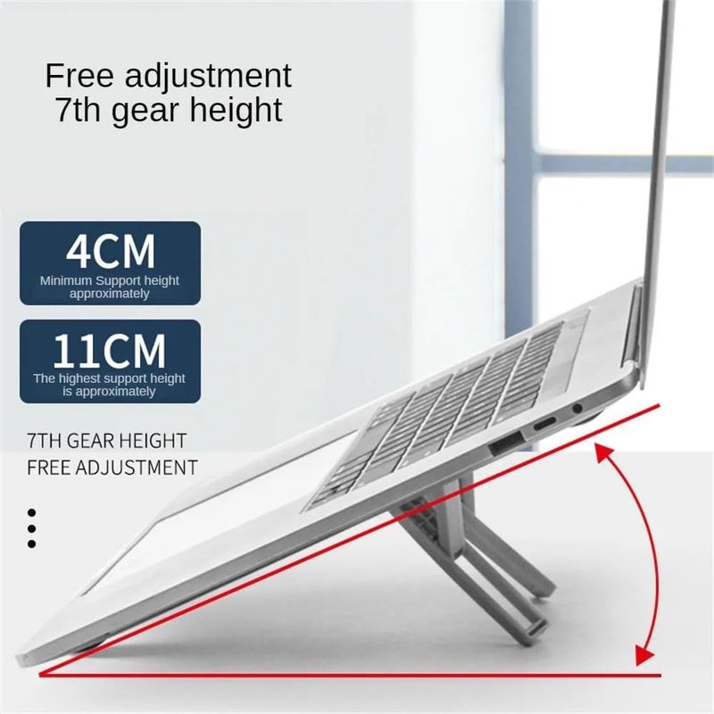 Laptop Stand Portable Foldable Laptop Stand, X-Shaped Free Adjustable Laptop Cooling Bracket for Desk Notebook Holder(Black) - Image 5