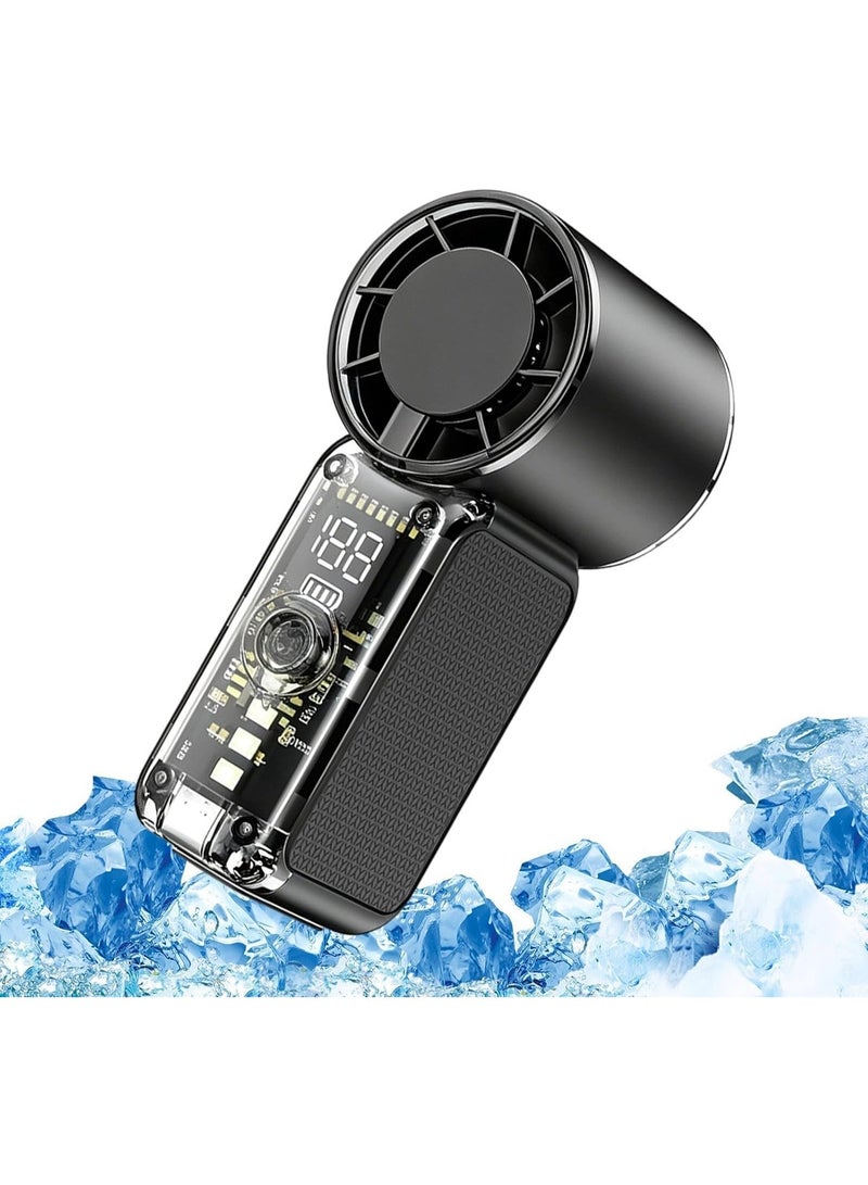 YD Portable Mini Handheld Turbo Fan Handheld Fan - Rechargeable Personal Cooling Gadget | Handheld Fan with 100 Speed ​​Settings, for Home, Office, Bedroom, Desk, Travel - Image 3