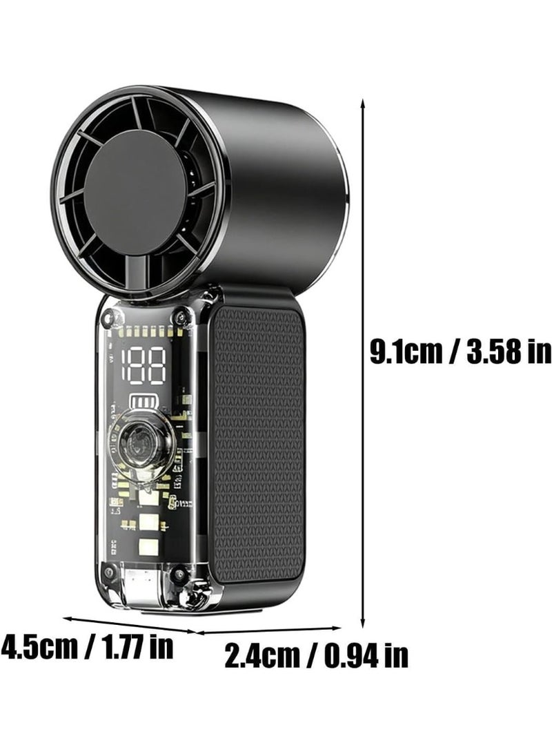 YD Portable Mini Handheld Turbo Fan Handheld Fan - Rechargeable Personal Cooling Gadget | Handheld Fan with 100 Speed ​​Settings, for Home, Office, Bedroom, Desk, Travel - Image 4