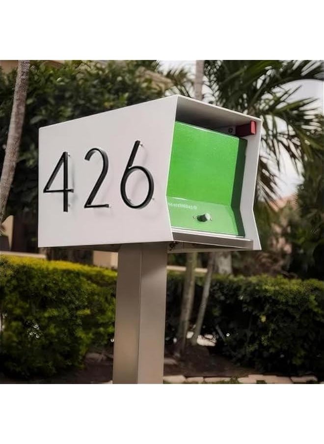 HOOKOR - Floating House Numbers for Outside, Metal Modern Address Numbers for House, Zinc Alloy Anti-Rust Home Address Numbers for Door Mailbox, High Gloss Black (9) - Image 1