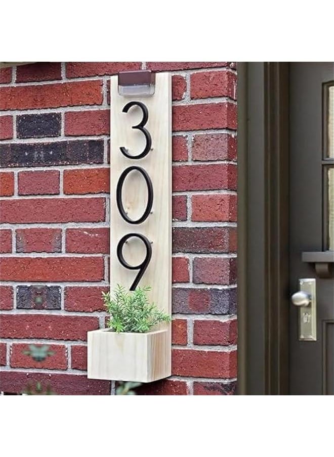 HOOKOR - Floating House Numbers for Outside, Metal Modern Address Numbers for House, Zinc Alloy Anti-Rust Home Address Numbers for Door Mailbox, High Gloss Black (9) - Image 1