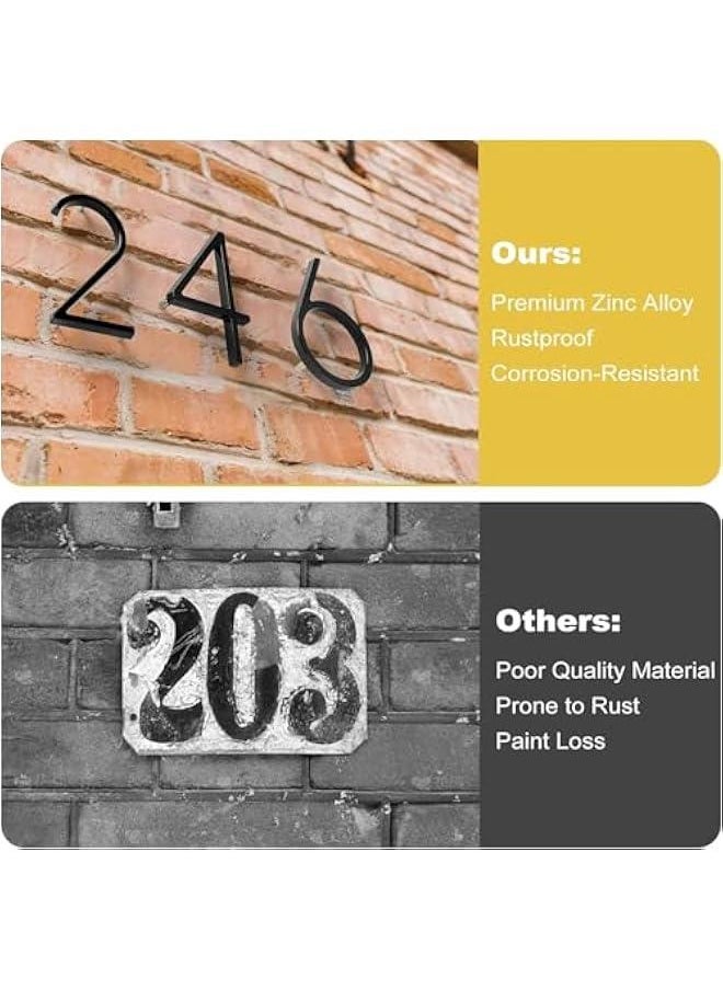 HOOKOR - Floating House Numbers for Outside, Metal Modern Address Numbers for House, Zinc Alloy Anti-Rust Home Address Numbers for Door Mailbox, High Gloss Black (9) - Image 1