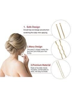 BEoffer BEoffer U Shaped Hair Pins, 200 Count of Buns Waved Hair Pins for Women Girls with Box for Updos French Twists, Bobby Pins Hairgrip Hair Grip Hairclip Bulk Hair Accessories (Blonde, 2.4 Inch)  - Image 3