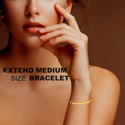 wzhe Gold Necklace Extender Sterling Silver 18k Plated Chain Extension for Women Bracelet Safety Link for Normal Size Jewelry 3mm Width 2.3" Length - Image 5