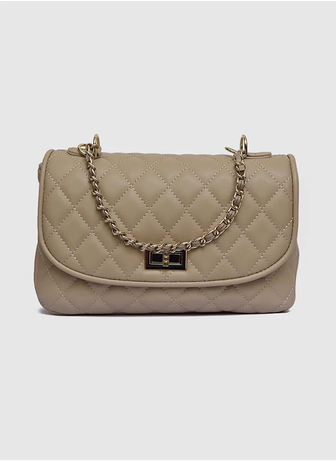 Vincci Quilted Shoulder Bag With Chain