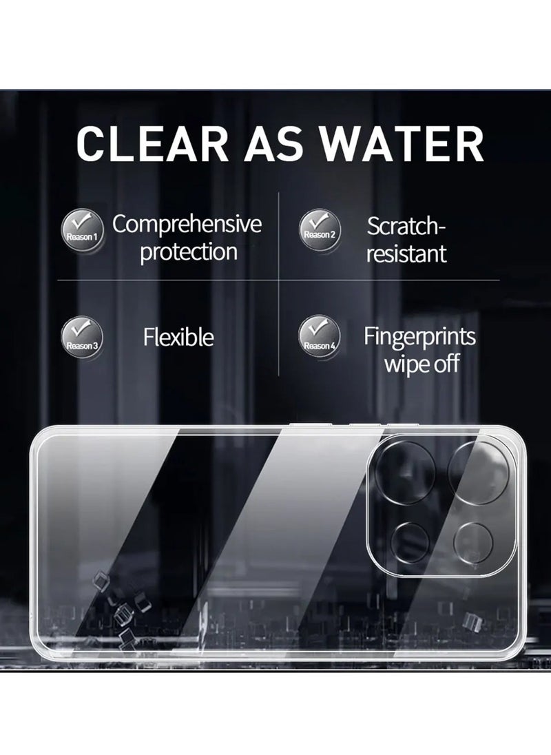 Techie Tecno Spark Go 2023 TPU Soft Corner Ultra Slim Clear Case Shockproof Anti Fingerprint Transparent Protective Back Cover  - Image 5
