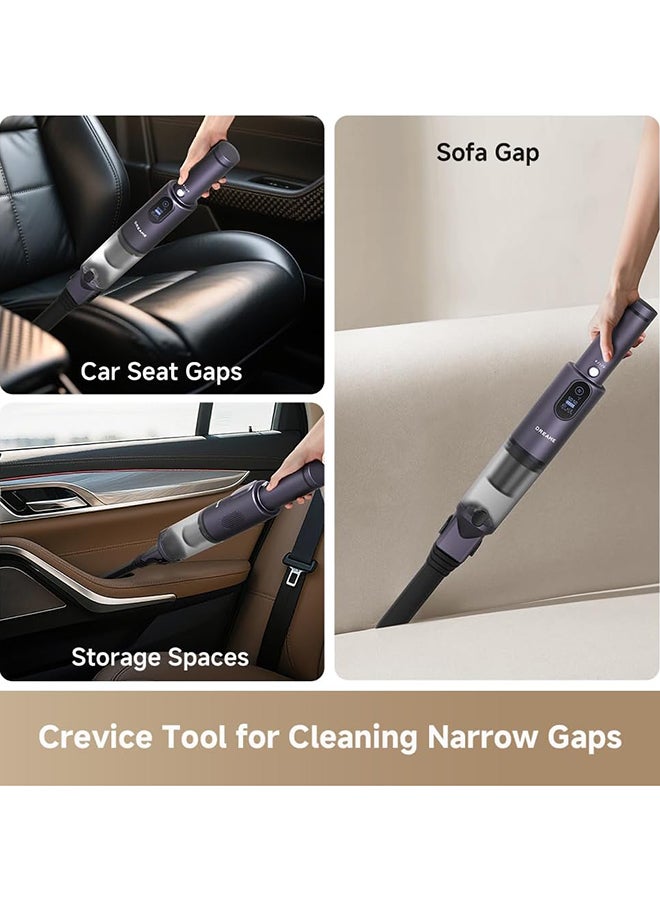 Dreame E10 Cordless Handheld Vacuum Cleaner, 14,000Pa Powerful Suction, 0.5kg Ultra-Light Mini Car Vacuum, Type-C Fast Charging, 30-Min Runtime, Portable Wireless Cleaner for Car, Home & Office - 60 W E10 Black - Image 4