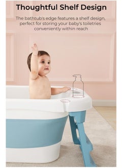 Baby Bath Tub with Seat & Thermometer, Portable Travel Collapsible Baby Bathtub with Drain Hole, Durable Foldable with Non-Slip Leg Support Infant Bathtub Newborn to Toddler - pzsku/ZB007551B697E703C3417Z/45/_/1718097095/8dba1a53-86ef-4db3-b15c-9fd14cf7867a