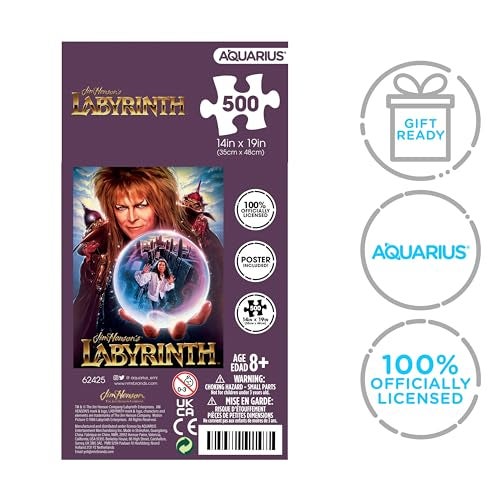 Aquarius Labyrinth One Sheet 500pc Puzzle 500 Piece Jigsaw Puzzle Glare Free Precision Fit Officially Licensed Labyrinth Merchandise Collectibles 14x19 Inches - Image 5