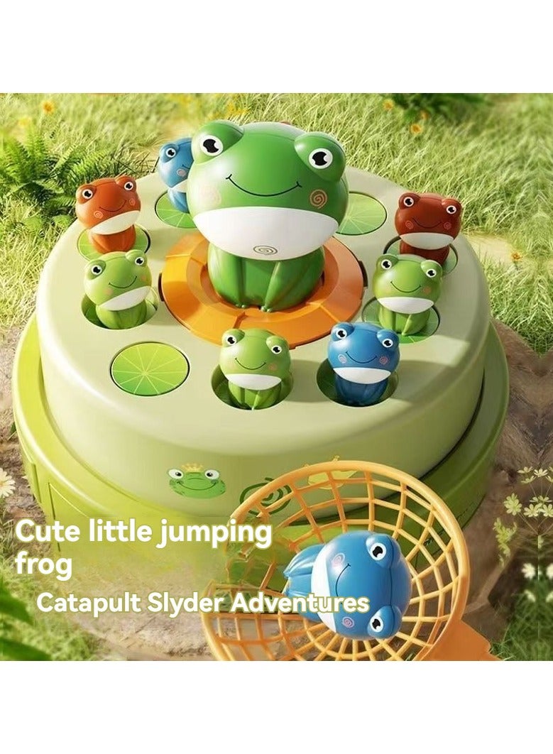 Catapult Game, Interactive Frog Catapult, Bounce And Catch Toys Baby for Boys and Girls, Hoppers Pop Up Toy with Music Turntable, Carnival Game, Turntable - Image 2