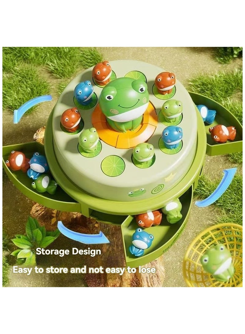 Catapult Game, Interactive Frog Catapult, Bounce And Catch Toys Baby for Boys and Girls, Hoppers Pop Up Toy with Music Turntable, Carnival Game, Turntable - Image 3