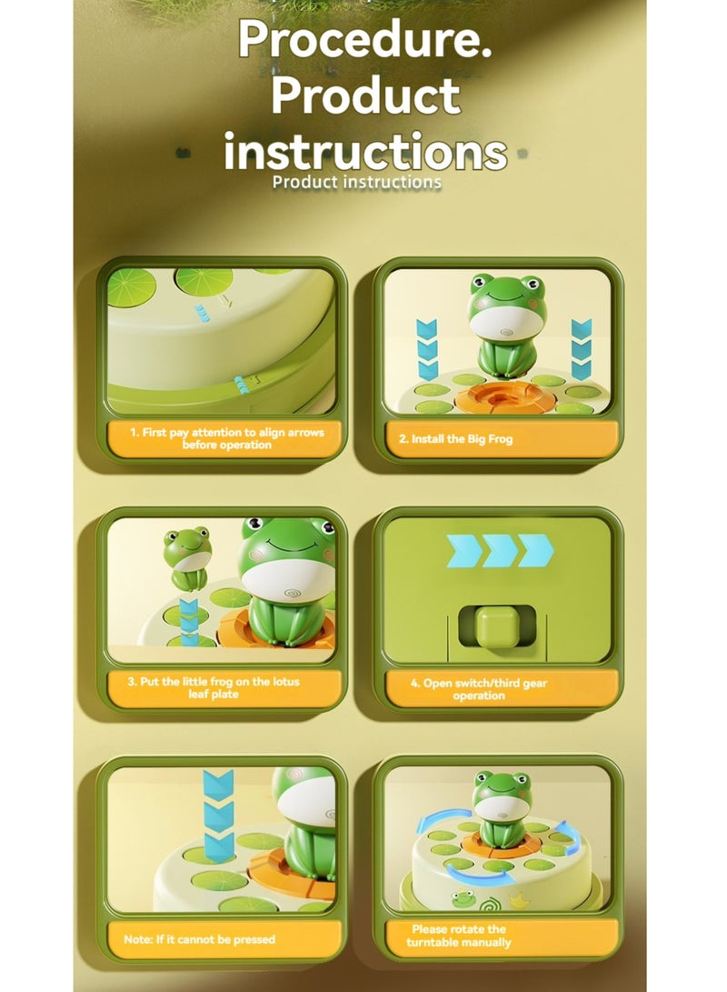 Catapult Game, Interactive Frog Catapult, Bounce And Catch Toys Baby for Boys and Girls, Hoppers Pop Up Toy with Music Turntable, Carnival Game, Turntable - Image 4