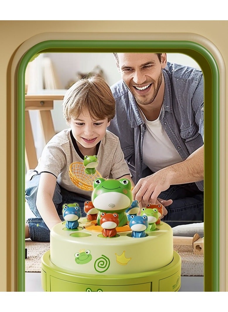 Catapult Game, Interactive Frog Catapult, Bounce And Catch Toys Baby for Boys and Girls, Hoppers Pop Up Toy with Music Turntable, Carnival Game, Turntable - Image 5