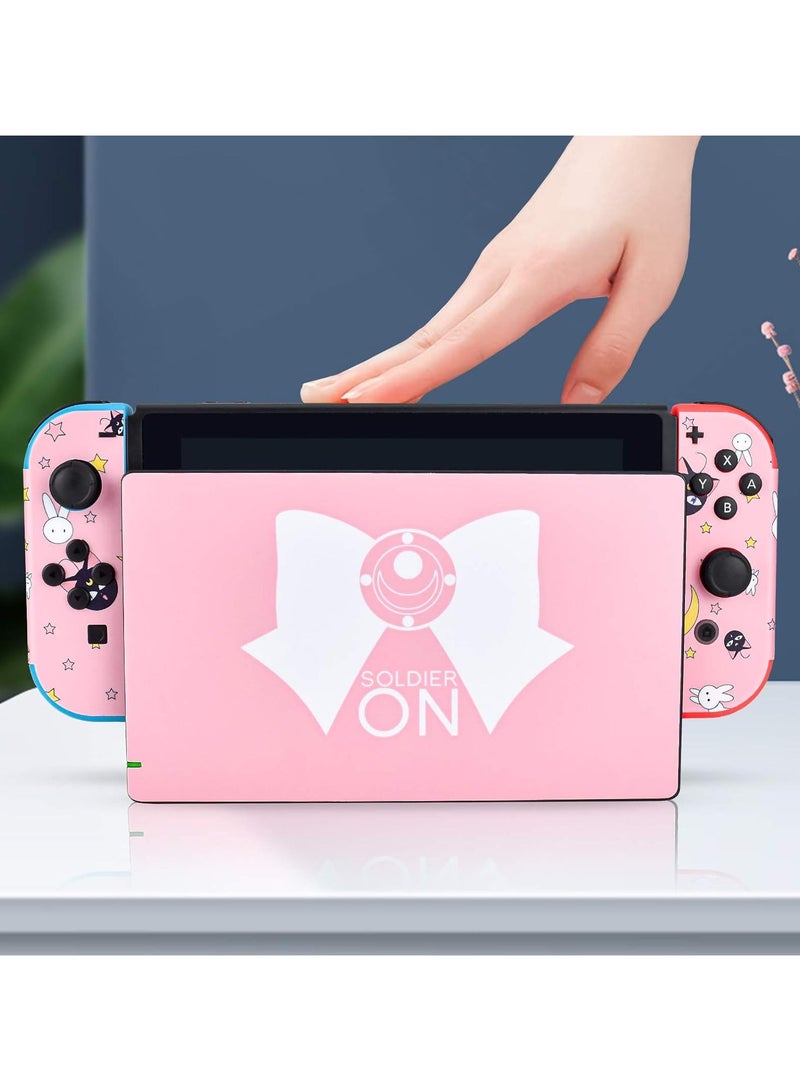 general Compatible with Switch Skin Stickers, Full Panel Skin Set Pink Cute Cartoon Pattern, Suitable for Kids Girls Women, Switch-Sailor Moon Decorative Decal Cover - Image 4