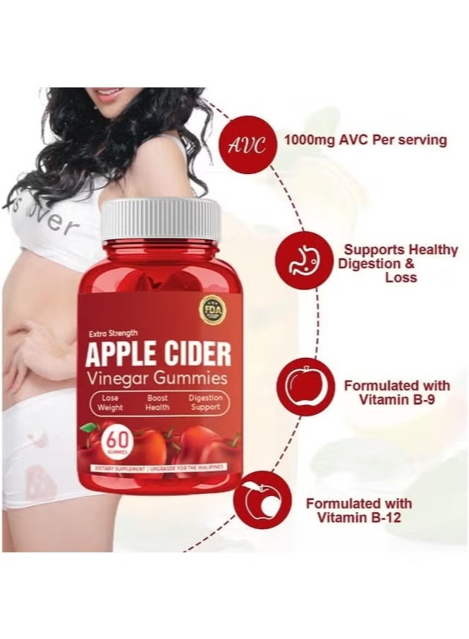 Extra Strength Extra Strength Gummies Apple Cider Vinegar 60 Pieces Candy To help lose weight  - Image 2