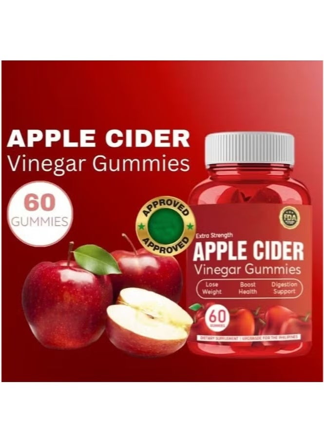 Extra Strength Extra Strength Gummies Apple Cider Vinegar 60 Pieces Candy To help lose weight  - Image 1