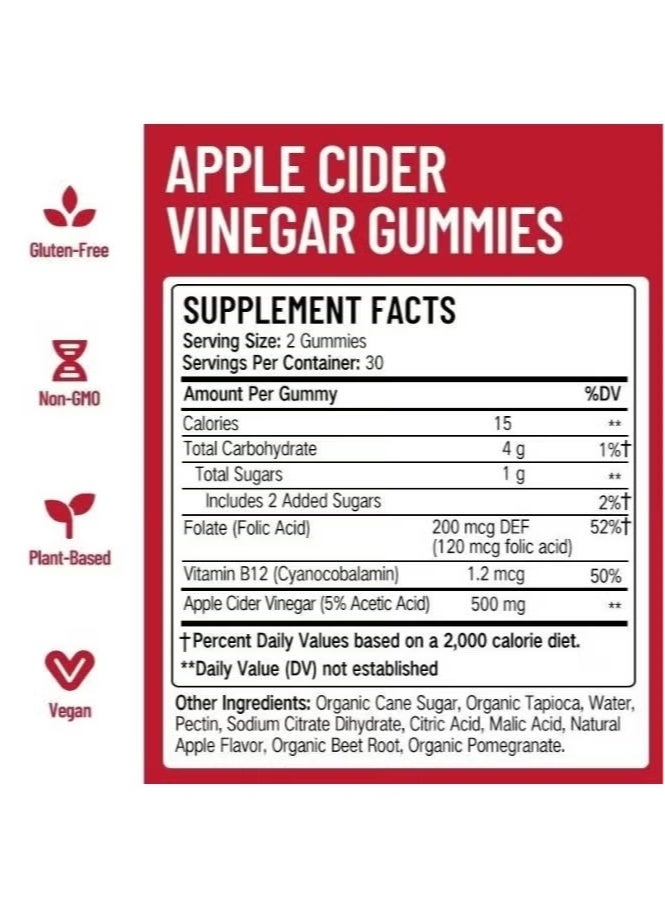 Extra Strength Extra Strength Gummies Apple Cider Vinegar 60 Pieces Candy To help lose weight  - Image 5