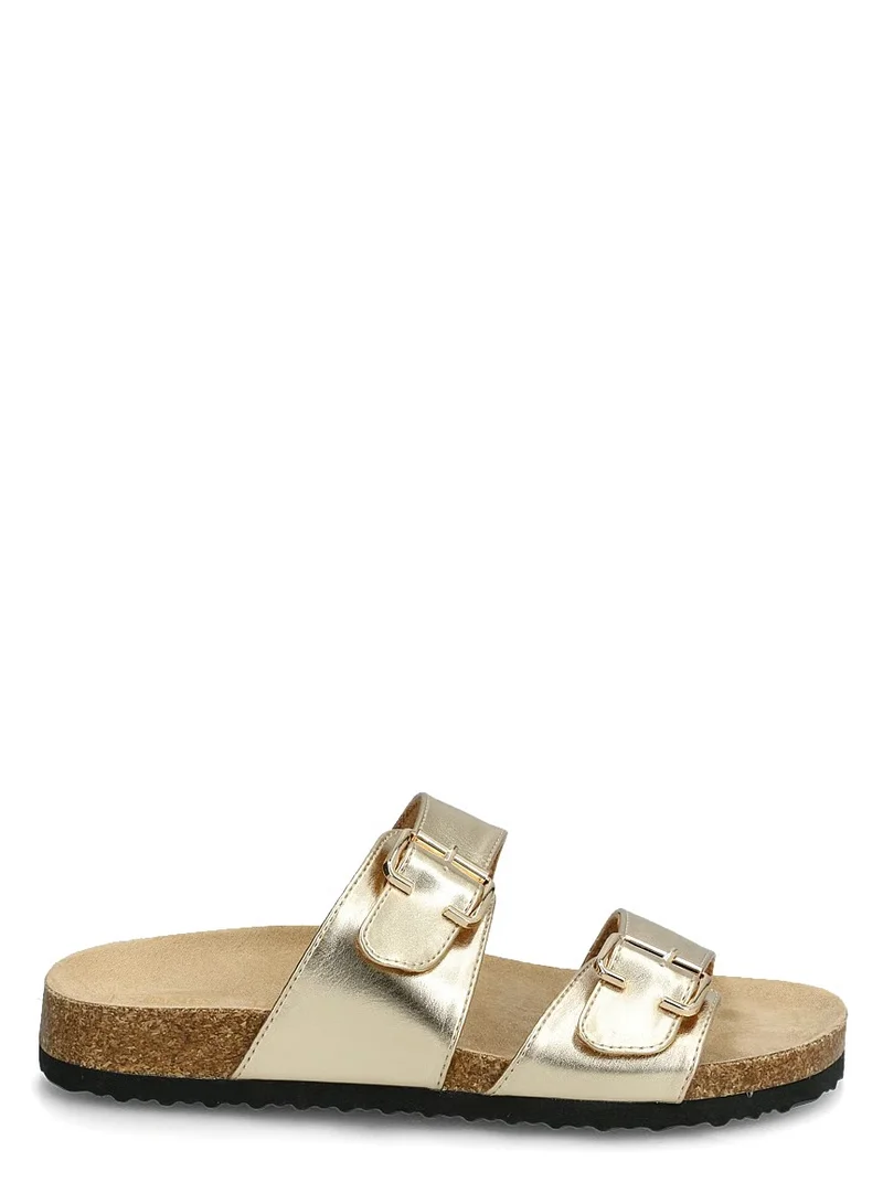 Only Dual Buckle Straps Slip On Sandals