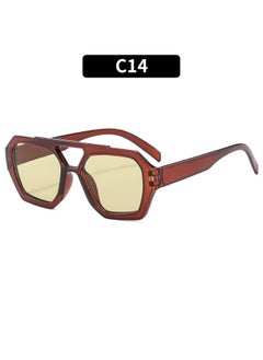 New Punk Vintage Sunglasses Women Party Oversized Sun Glasses Women Personality Simple Eyewear Retro Female Gafas De Sol-Lenses Color:C14-Frame Color:1PC
