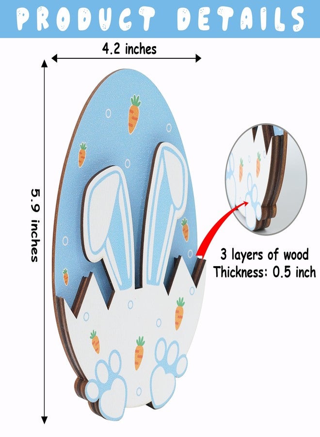 KATINAT Easter Money Holder for Cash, Wooden Bunny Eggs Easter Gift Card Holder, Easter Basket Stuffers for Teens, Toddles, Kids, Boys, Baby, Grandchildren, Basket Decorations (Blue) - Image 2