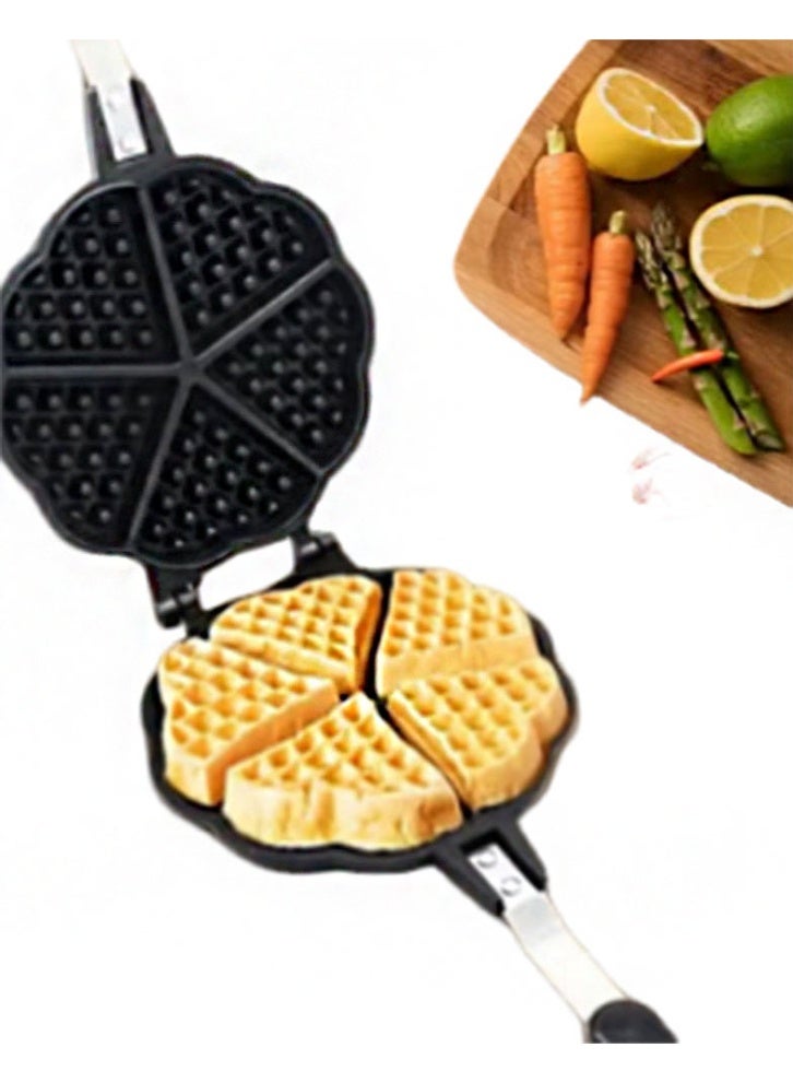 Arabest 5.9in Heart Waffle Maker- Make  Heart Shaped Waffles, Special Loved Ones Breakfast- Easy Clean Non-stick Baker, Electric Waffler Griddle Iron with Adjustable Temperature Control- Mother's Day Gift - Image 1