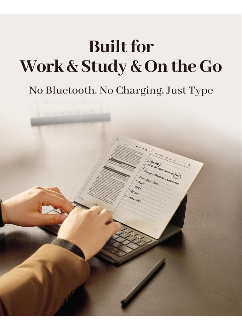 iFLYTEK AINOTE 2 کے لیے کی بورڈ کیس، AI وائس ان پٹ شارٹ کٹ کے ساتھ US QWERTY لے آؤٹ، پوگو پن کنکشن، حفاظتی فولیو ڈیزائن - Image 5