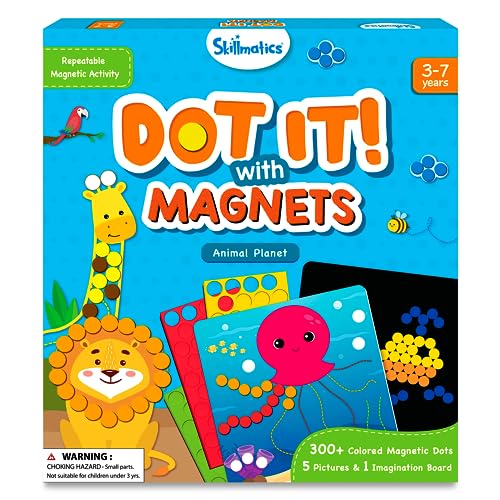 Skillmatics Dot It with Magnets - Animals, Repeatable Art for Kids, Mess-Free, Craft Kits, DIY Creative Activity, Gifts for Boys & Girls Ages 4, 5, 6, 7, Multicolour - Image 1
